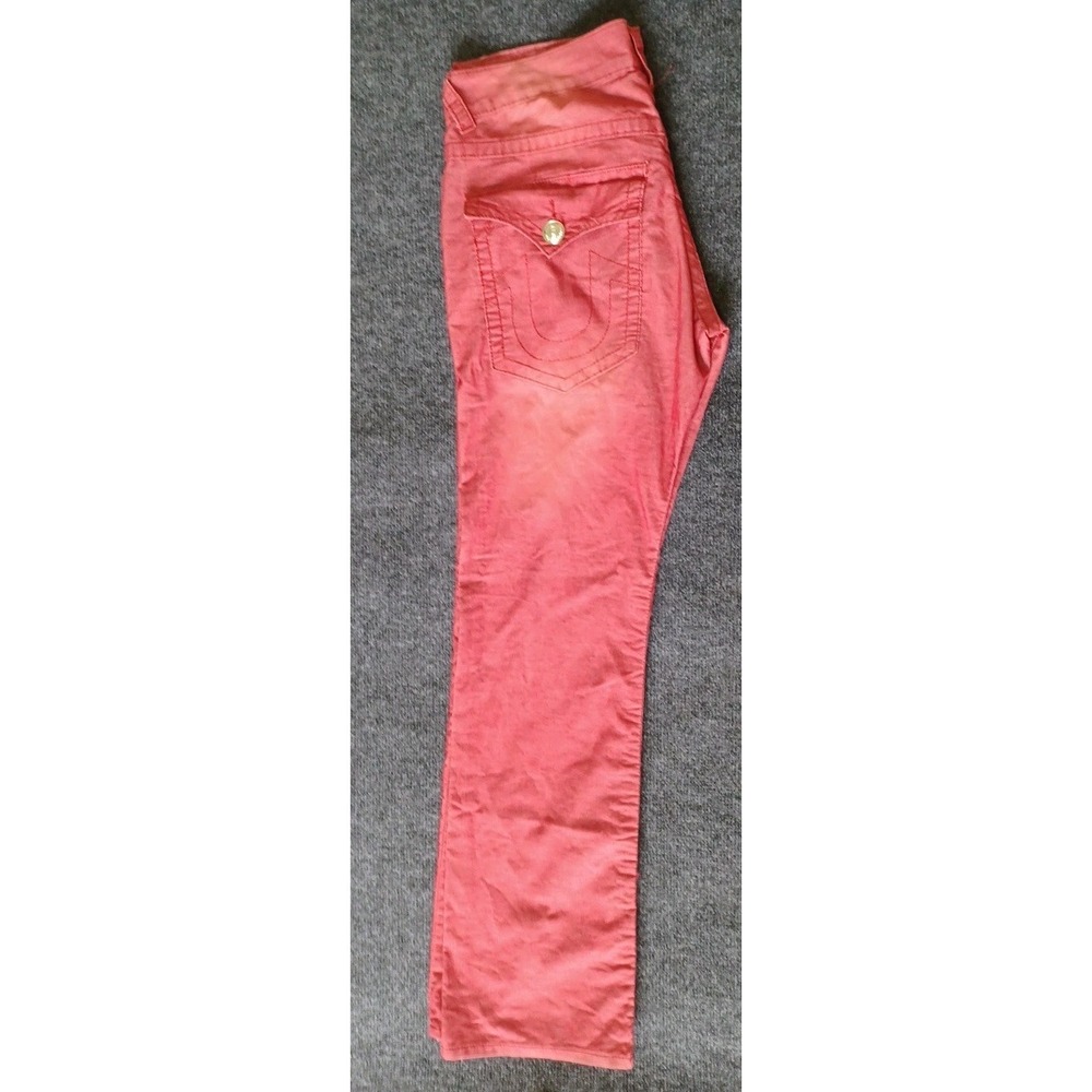 True Religion Billy Super T Mens 36x33 Red Pants Y2K Vintage - Picture 5 of 10